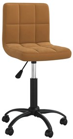 vidaXL Cadeira de jantar giratória veludo castanho