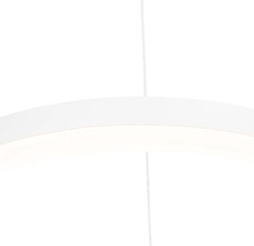 Candeeiro de suspensão design branco 40 cm incl. LED regulável em 3 níveis - Anello Moderno