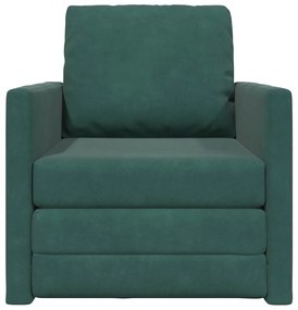 Sofá Cama 2 em 1 Verde Escuro 74x77x81 cm Veludo