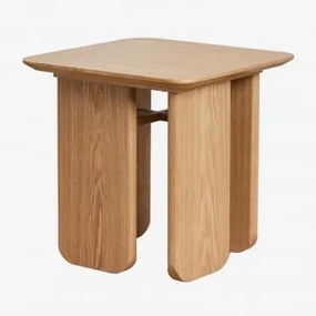 Mesa Lateral Quadrada 50x50 Cm Em Mdf E Folheado A Freixo Ginger Natural - Sklum