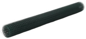 vidaXL Cerca arame galinheiro 10x1,5 m aço c/ revestimento PVC verde