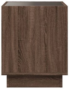 Mesa de centro luzes LED Infinity 40x40x50 cm carvalho castanho
