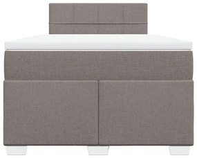 Cama com molas/colchão 120x200 cm tecido castanho-acinzentado