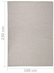 Tapete de tecido plano p/ exterior 160x230 cm cinza-acastanhado