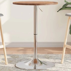 vidaXL Mesa de bar Ø50x89,5 cm madeira carvalho maciça castanho-claro