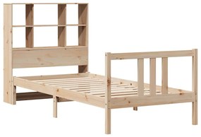 Cama com estante sem colchão 90x190 cm pinho maciço