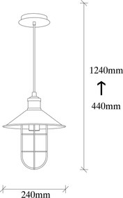 Candeeiro de Teto Ayazma – Preto – Diâmetro 24 cm, Altura 124 cm
