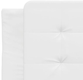 Cama com colchão 90x200 cm couro artificial branco