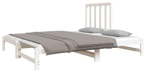 Estrutura sofá-cama de puxar 2x(90x190) cm pinho maciço branco