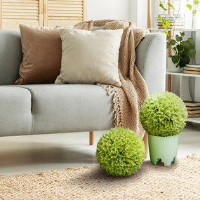 Conjunto de 2 bolas de plantas artificiais 28 CM Bolas decorativas Decoração interior e exterior com proteção solar Verde