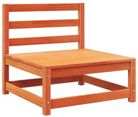 Sofá jardim s/ braços c/ almofadões pinho maciço castanho cera