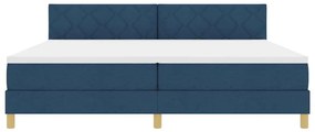 Cama Box Spring com Colchão Azul 200x200 cm Tecido