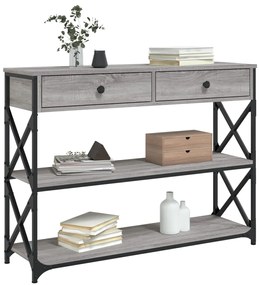 Mesa consola 100x28x75 cm derivados de madeira cinzento sonoma