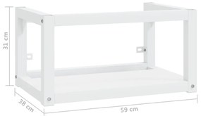 Estrutura de parede p/ lavatório ferro 59x38x31 cm branco