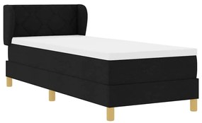 Cama Box Spring vidaXL com Colchão Preto 80x200 cm Tecido