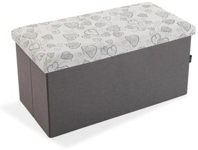 Baú Cozy Desmontável Retangular Linho Madeira MDF (38 x 37,5 x 76,5 cm)