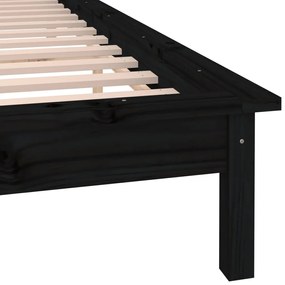 Estrutura de cama com LEDs 200x200 cm madeira maciça preto