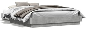 vidaXL Estrutura de cama 160x200 cm derivados de madeira cinza cimento