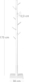 Cabide aspeto simples 30 x 30 x 175 cm branco