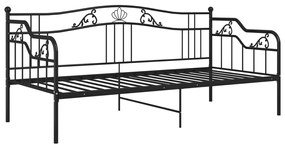 Sofá-cama 90x200 cm metal preto