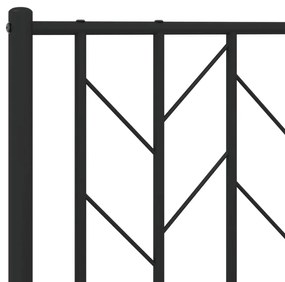Estrutura de cama com cabeceira e pés 140x190 cm metal preto