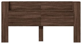 Armário cabeceira luzes LED 200x16,5x103,5 cm carvalho castanho