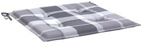 Almofadões cadeiras jardim 6pcs tecido oxford xadrez cinzento