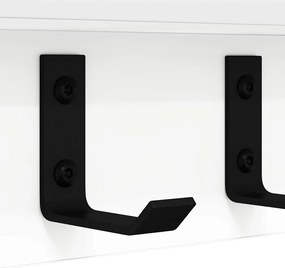 Cabideiro de Parede com prateleira Branco 40 x 10.5 x 10.5 cm