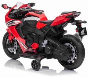 Mota eléctrica Crianças HONDA CBR 1000RR, Bateria 12V, Assento em pele, Rodas de plástico, Motor 30W, Luzes LED, Chassis sólido, Vermelha