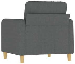 Poltrona Chloé - Em Tecido - Cor Cinzento Escuro - 78x77x80 cm - Com o