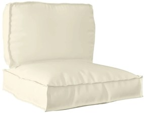 vidaXL Conjunto de Almofadas de Palete em Creme Oxford - 2 Peças