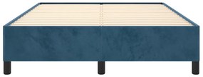 Estrutura de cama sem colchão 140x190 cm veludo azul-escuro