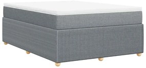Cama com molas/colchão 140x190 cm tecido cinzento-claro