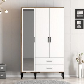 Roupeiro Kumsal RT – Nogueira e Branco – 120 x 47,5 x 201,4 cm