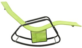 Espreguiçadeira aço e textilene verde
