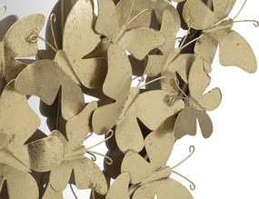 ESPELHO DE PAREDE OVAL BORBOLETA 59X3X89,5 CM (ESPELHO INTERIOR CM 46X78) DOURADO