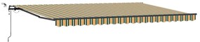 Toldo Retrátil Automático com LED Verde e Amarelo 500x300 cm