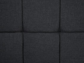 Cama de casal com arrumação em tecido cinzento 160 x 200 cm MILLAU Beliani