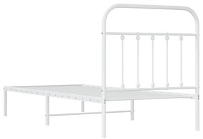 Estrutura de cama com cabeceira 90x200 cm metal branco