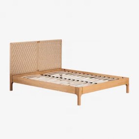 Cama Em Madeira Vaneysa Madeira Natural & 160 X 200 Cm - Sklum