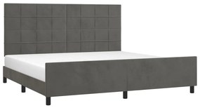 Estrutura de cama sem colchão 200x200 cm veludo cinzento-escuro