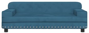 Cama para cães 90x53x30 cm veludo azul