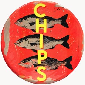 Tabuleiro decorativo em ferro Fish & Chips