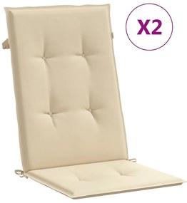 Cadeiras de jardim reclináveis c/ almofadões 2 pcs teca maciça