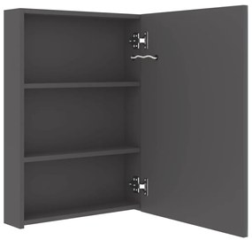 Armário espelhado p/ casa de banho LED 50x13x70 cm cinzento