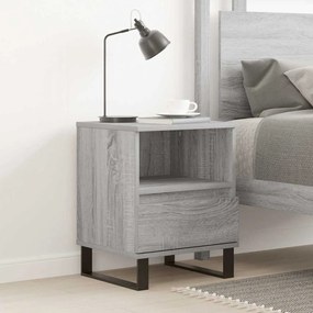 Mesa de cabeceira 40x35x50 cm derivados de madeira cinza sonoma