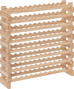 HOMCOM Suporte para Garrafas de Vinho para 96 Garrafas com 8 Níveis Suporte para Vinhos Vertical 114x28x113,5 cm Madeira | Aosom Portugal