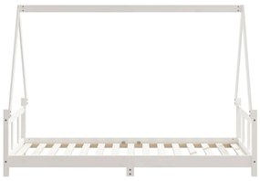 Estrutura de cama infantil 90x190 cm pinho maciço branco