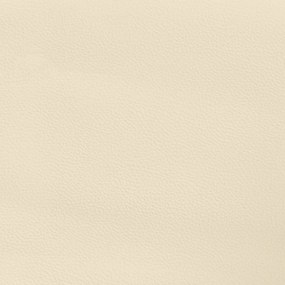 Cama com molas/colchão 200x200 cm couro artificial cor creme