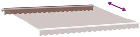 Toldo retrátil manual 450x350 cm castanho